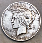 1923 90% Silver Toned Peace Dollar -.7734 Ounce Silver