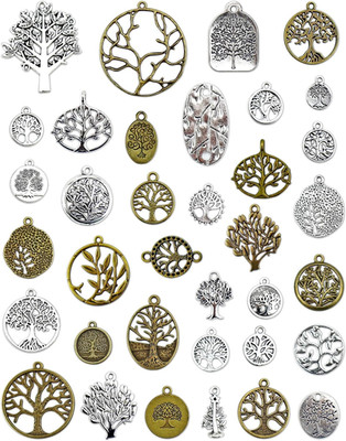 35 PCS Mixed Tree of Life Charms Pendents DIY for Necklace Bracelet Jewelry Maki