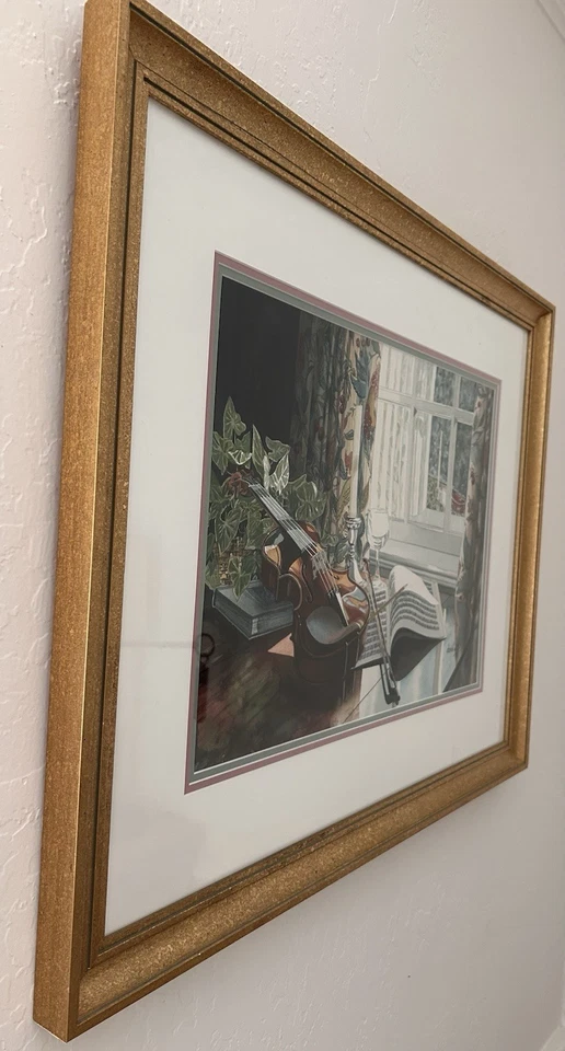 David Gill “Concierto para Violín Reminiscencia” FIRMADO Acuarela Original '95 - ENMARCADO Foto 4 de 4