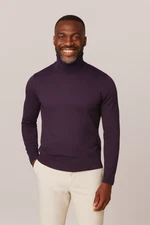 Lavane' 501T Turtleneck Pullover Slim Fit EggPlant