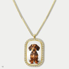 Gorgeous Cute Dachshund Dog Puppy Fashion Pendant Necklace Chain Picture Dog Tag