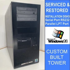 Custom Tower Computer/Vintage Windows 98/Serial RS232/Parallel Port/Floppy FDD