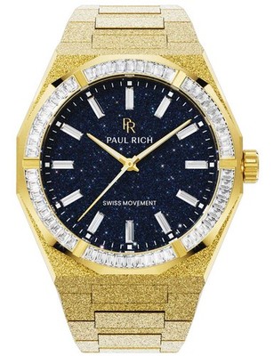 Paul Rich PR-46705 Herrenuhr Moissanite Frosted Star Dust II Gold 43mm 5ATM