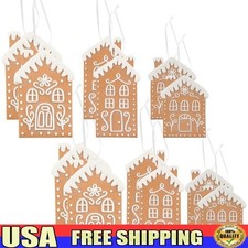 Set of 12 Gingerbread House Ornaments Unique Icing Designs Holiday Decor New