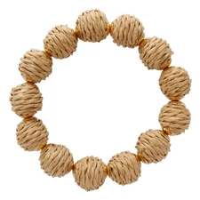 Rattan Ball Bracelet Adjustable Handmade Raffia Bracelets Woven Stretch Bracelet