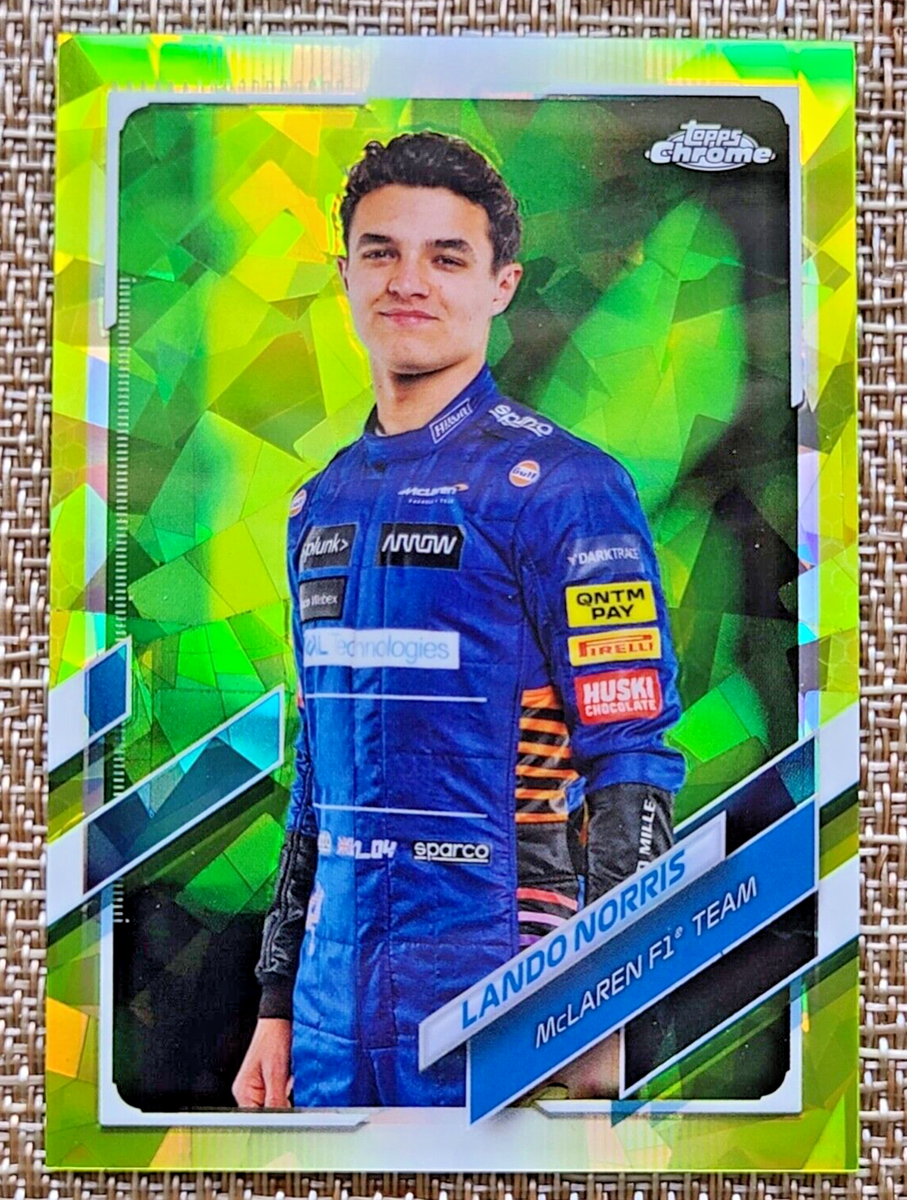 2021 Topps Chrome F1 #6 Lando Norris Portrait Chartreuse Sapphire
