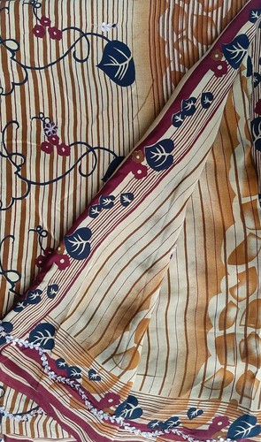 Pure Silk Saree 100% Crepe Silk Sari Vintage Indian Fabric PCSS2415 - Picture 9 of 9