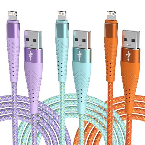 Iphone Charger Fast Charging Lightning Cable 6ft 3packapple Mfi Certified Long-image