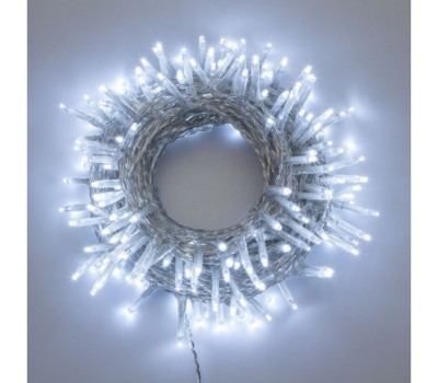 16 Meter Weihnachtsbeleuchtungskette 180 LEDs kaltweiß transparenter Draht Baum dfh