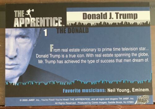 Tarjeta #1 2005 Comic Images The Apprentice Donald Trump - Imagen 2 de 2