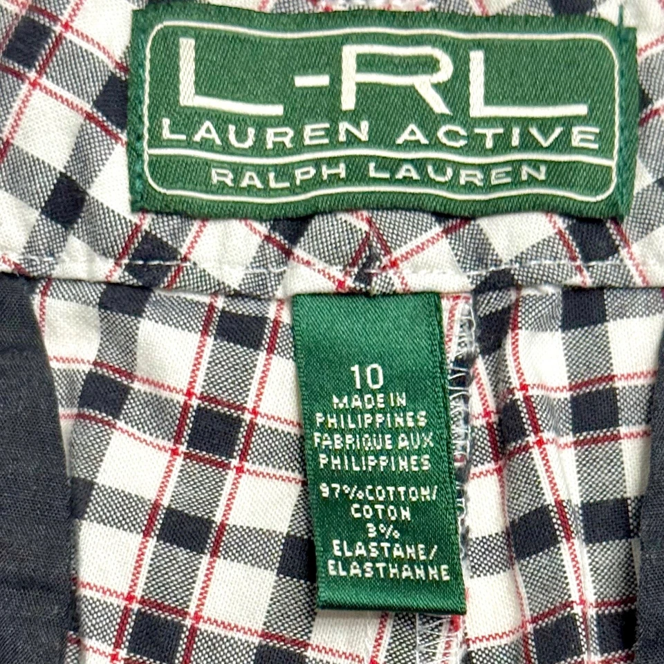 Pantalones cortos de golf para mujer Lauren Active a cuadros informales negros rojos blancos talla 10 Foto 4 de 4