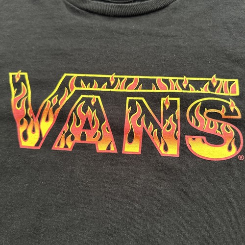 Vans Kids Size Youth Large T-Shirt Lot Black Flames Short Sleeve, Blue Tank Top - Picture 8 of 8