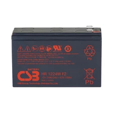 CSB HR1224W 12V 6.4Ah High-Rate Discharge SLA Battery F2 Terminal UL Listed