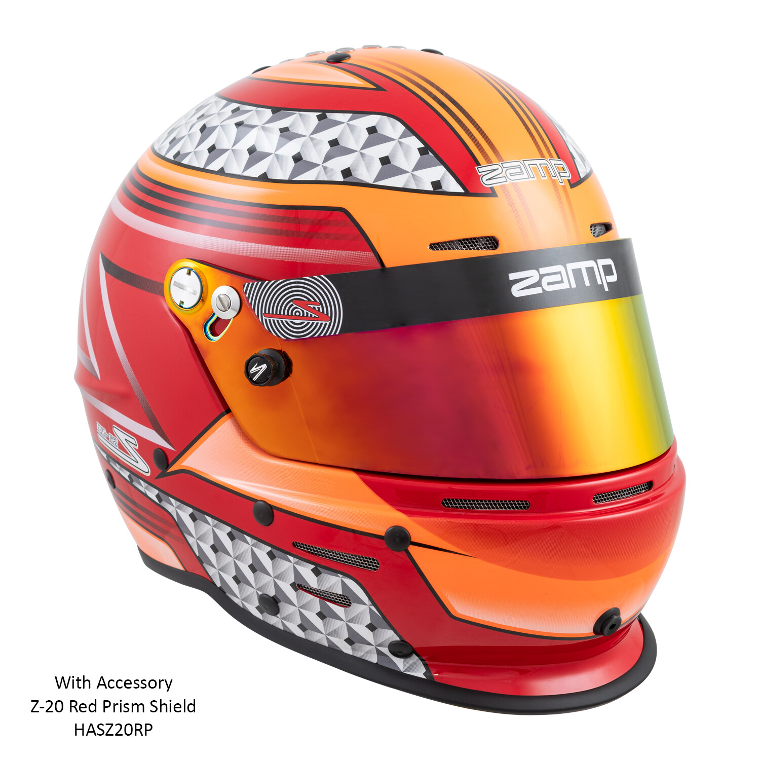 Zamp RZ62 Helmet SA2020 Hans Compatible Red/Orange All Sizes Medium 58 to XL 62