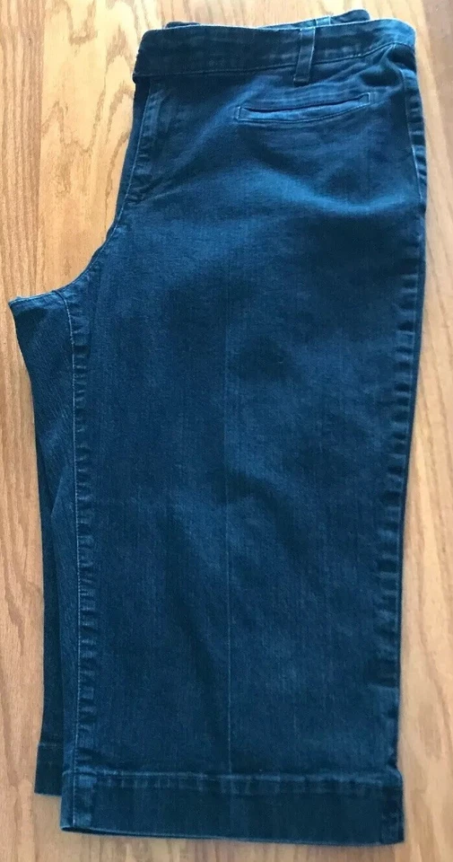 Jaclyn Smith,尺寸 12,Dark Navy Demon 弹力卡普里裤平前 — 第 2/4 张图片