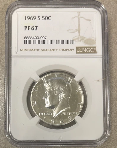 1969 S Proof Kennedy Silver Half Dollar NGC PF67