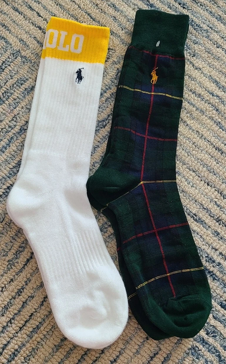2 Pairs Of Polo Ralph Lauren Crew Socks One Size