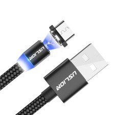 USLION LED Magnetic USB-C Cable Fast Charging 3A Braided Type-C Android Data New