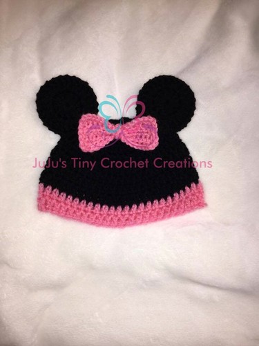 Baby Mouse Ears Hat With Bow Baby Shower Gift Halloween Costume Photo Prop - Picture 5 of 7