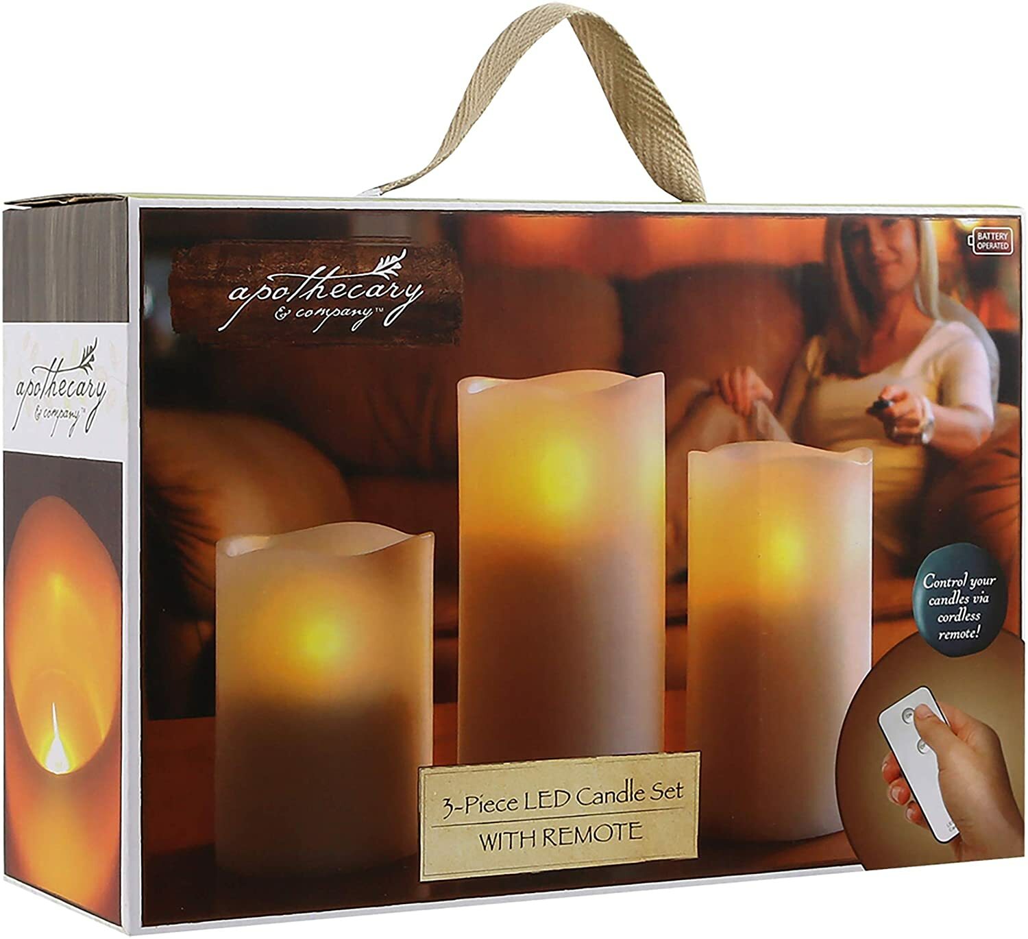 3 Piece LED Candle Set Apothecary & Company with Wireless Remote eBay