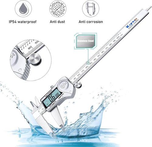 Precision 8 Inch Digital Caliper - Stainless Steel, Splash-Proof & LCD Display - Picture 7 of 8