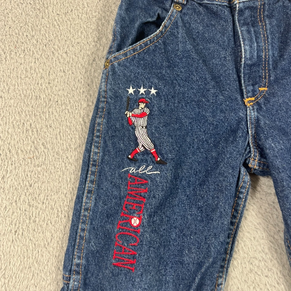 Pantalones de mezclilla de béisbol vintage Oshkosh Bgosh niños 5R EE. UU. Foto 4 de 4