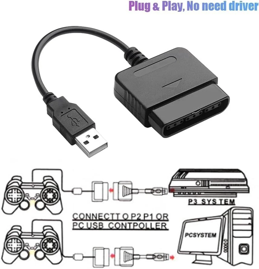 Adattatore da Controller PS2/PS1 a USB, Confezione da 2 per PC e PS3 Gaming - Configurazione Senza Sforzo - Immagine 4 di 4