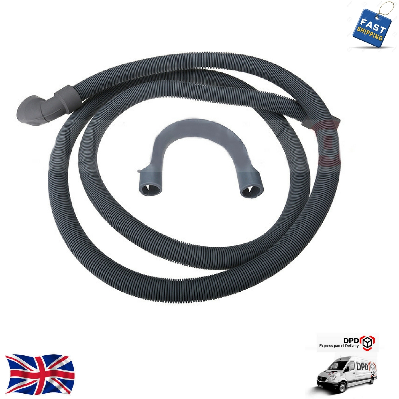 Indesit Dish Washer Drain Hose 2mtr 90deg 29mm Cuff eBay