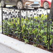 9.8/11ft Rustproof Metal Garden Fence Panels Border Edging Flower Animal Barrier