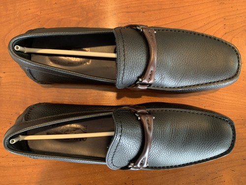 Salvatore Ferragamo Granprix Driving Shoes Loafer 9 EE Nero Hickory Black Parigi - Picture 5 of 12