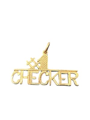 14K Gelbgold #1 Scheck Charm Kassierer Wertschätzung Geschenk 1 Zoll 1,5 Gramm Vintage