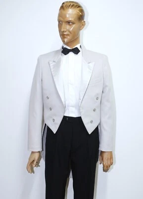 Vintage 1980s Veste Queue de Pie Gris Clair Tailcoat RAFFINATI Size M/L - Photo 1/4