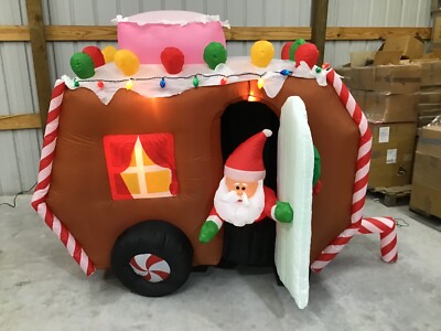 8ft Gemmy Airblown Inflatable Prototype Christmas Gingerbread Camper ...