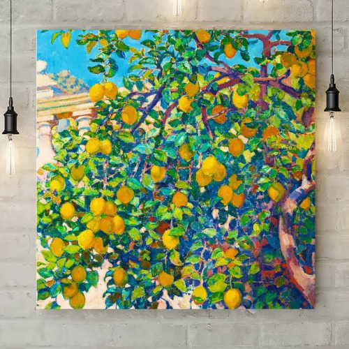 Lemon Tree Wall Art by Theo van Rysselberghe - Canvas Rolled Wall Art Print