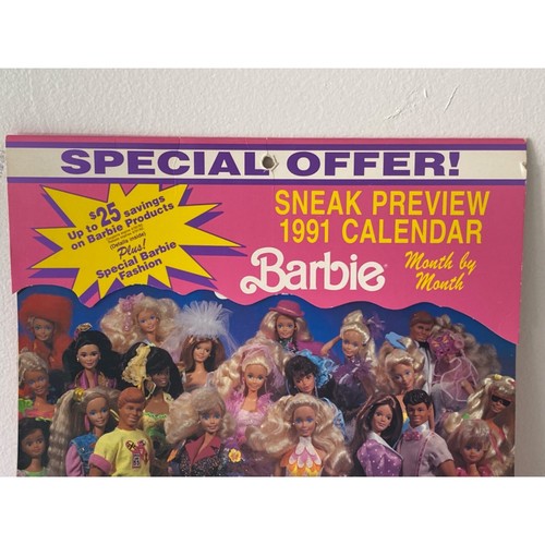 Barbie Mattel de colección Sneak Preview 1991 calendario de 15 meses - Imagen 2 de 19