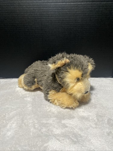 Aurora Dog Plush Schnauzer Terrier Yorkie Puppy Gray Tan Realistic Toy Pet Lovey
