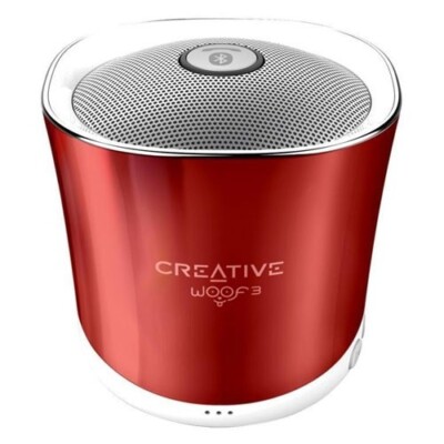 Creative Woof Portable Bluetooth Wireless Speaker MicroSD Chrome  Red