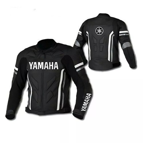 Yamaha Racing Motorcycle Leather Jacket New Yamaha Black Motorcycle Biker Jacket