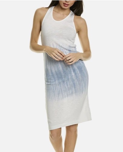 SPLENDID Tank Dress Cotton Viscose Racer Back Swim CoverUp White Tie-Dye Women M