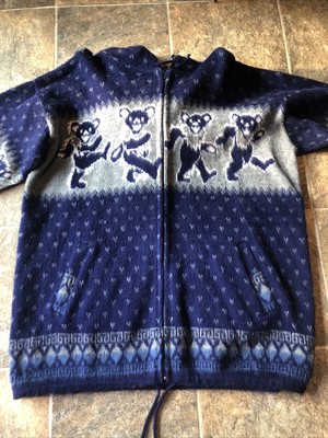 Grateful Dead Grey Blue Alpaca Zip Up 