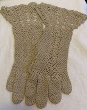 very old antique crocheted gloves