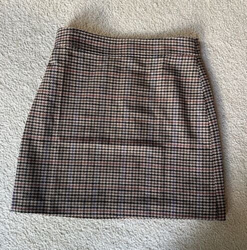 J Crew Houndstooth Wool Skirt Size 10
