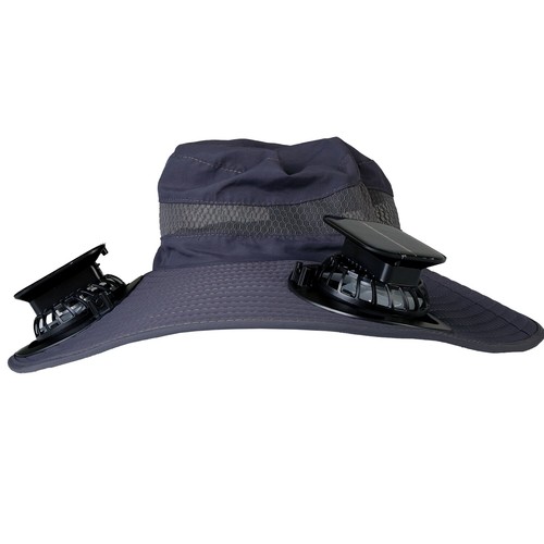 Wide Brim USB/Solar Charging Fan Outdoor Hat for Fishing Garden Hiking UPF50+ - Picture 22 of 29