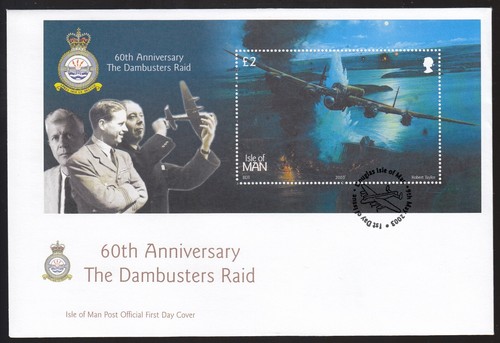 Isle of Man 2003 FDC MS 60th Anniversary of the Dambusters Raid