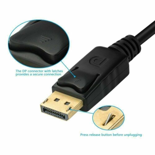 6 Feet Gold Plated DisplayPort DP Male to VGA Male Cable Cord For Lenovo 32 AWG - Picture 2 of 5