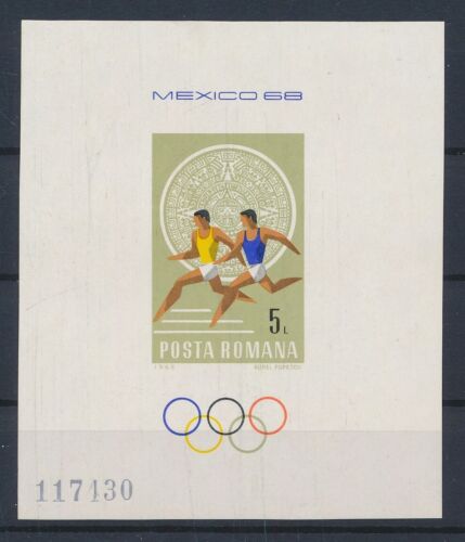LR54157 Romania 1968 Mexico sports olympics imperf sheet MNH - Picture 1 of 1