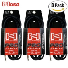 3-PACK Hosa HPP-005X2 5FT Dual 1/4" TRS Male Stereo Balanced Interconnect Cable