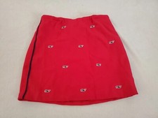 Vineyard Vines Red Embroidered Whale Skirt EUC Girls Ribbon Detail Size 12