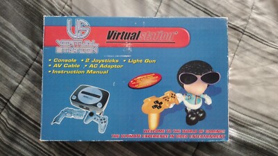 Virtual Station Interactive Famiclone Console ~ Blue ~ With Controllers & Gun