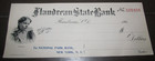 Flandreau South Dakota SD State Bank "Minnie" Vignette 1900's Cashier's Check — photo 1